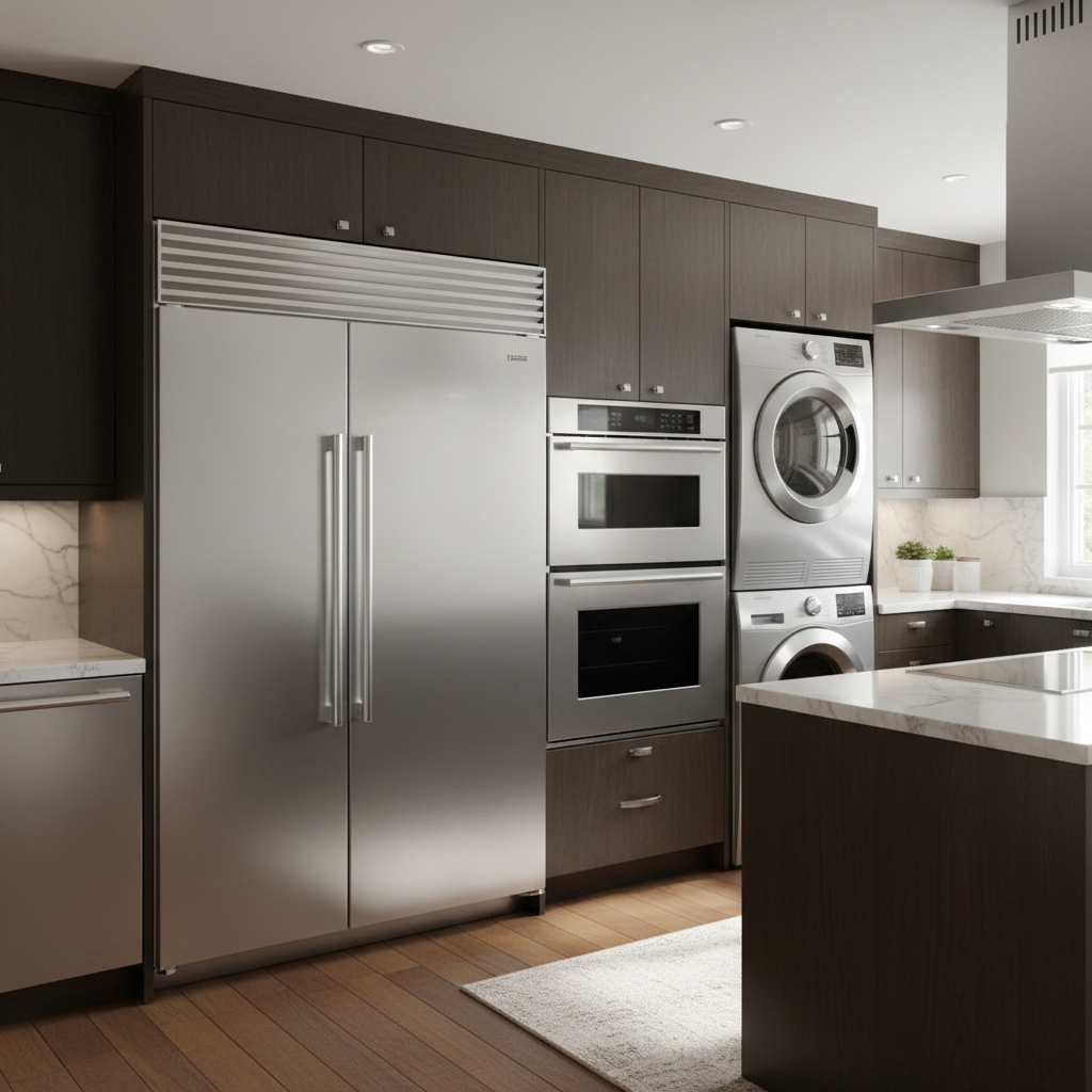 Premium household appliances in a luxury home environment